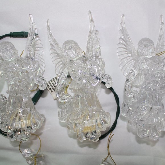 12 Vintage Acrylic One Light Ornaments Pig Tail Light up Tree Ornaments - Picture 4 of 11